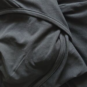 Trendy 2-Piece Black Lounge Set - Wrap Front Top & Flare Yoga Pants - XS